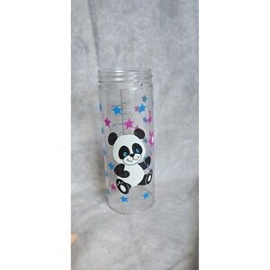 VTG 1989 Gerber Decorator Nurser Plastic Baby Bottle 8oz Panda Stars Shell Only